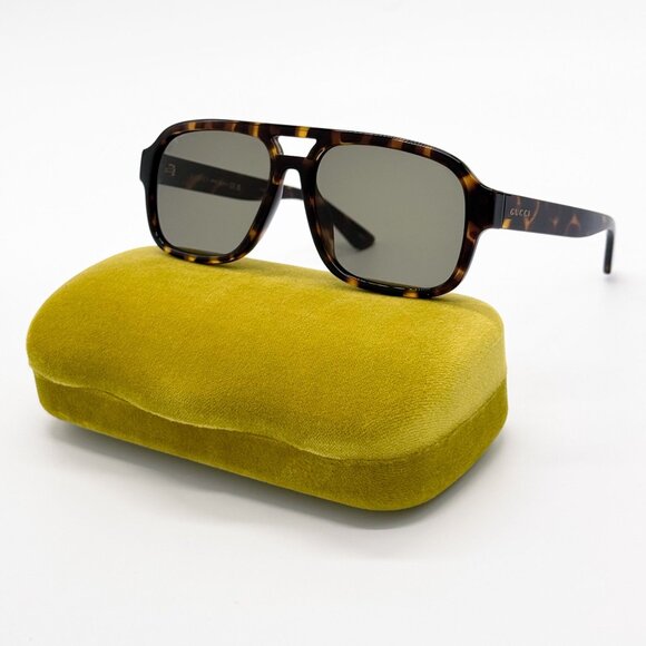 NEW GUCCI GG1342S 003 SUNGLASSES UNISEX HAVANA EYEWEAR - Picture 1 of 10
